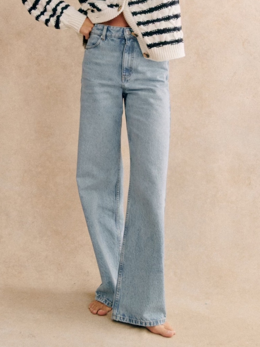 Sezane Light Blue Wide Leg Jeans